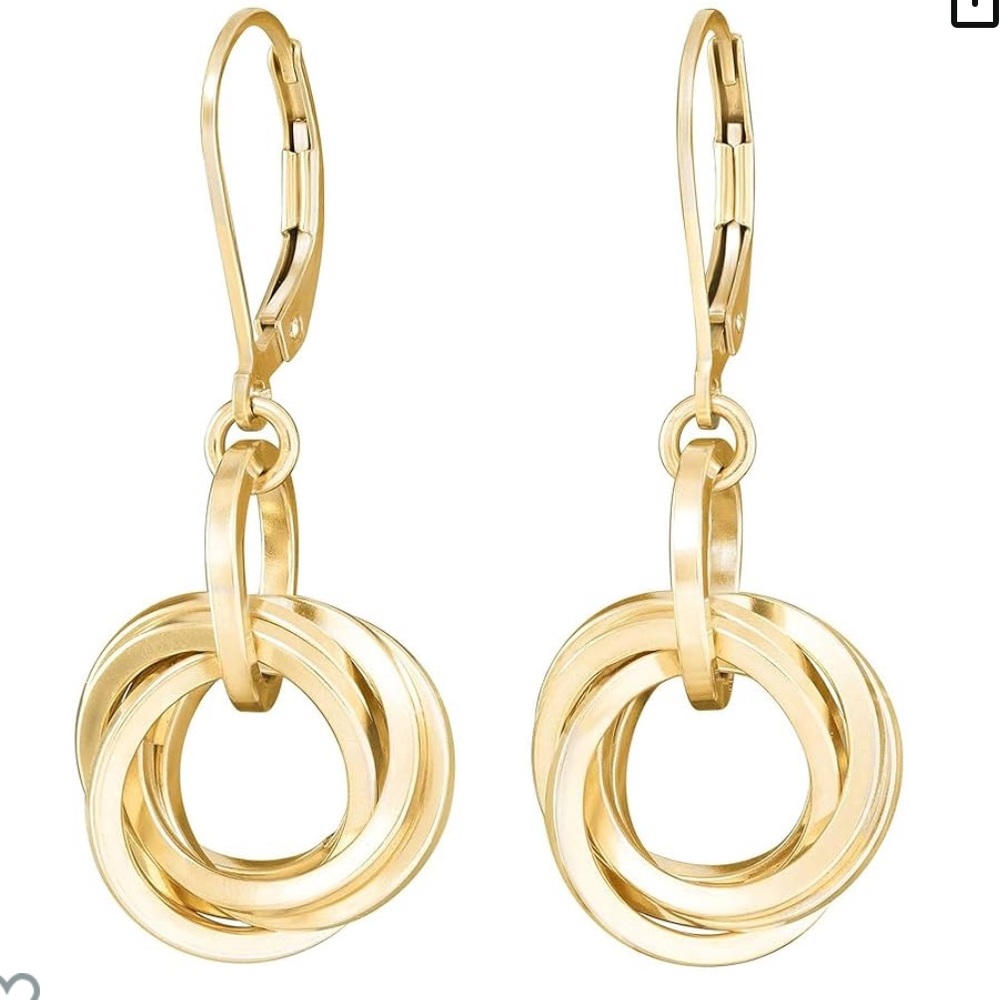 NWT Tahmi Dressy Love Knot Gold Dangle Earrings For Women